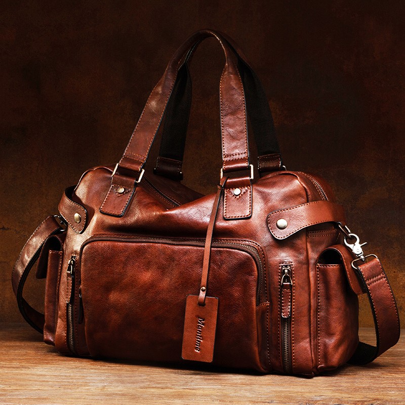 Leather Backpack Vintage - Bolsa masculina de borracha de couro