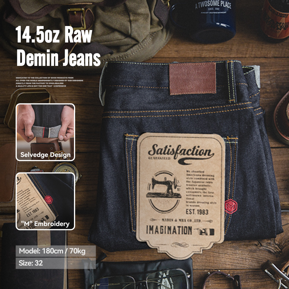 Levis Jeans 501 - Maden retro 14.5oz ourela jeans cru