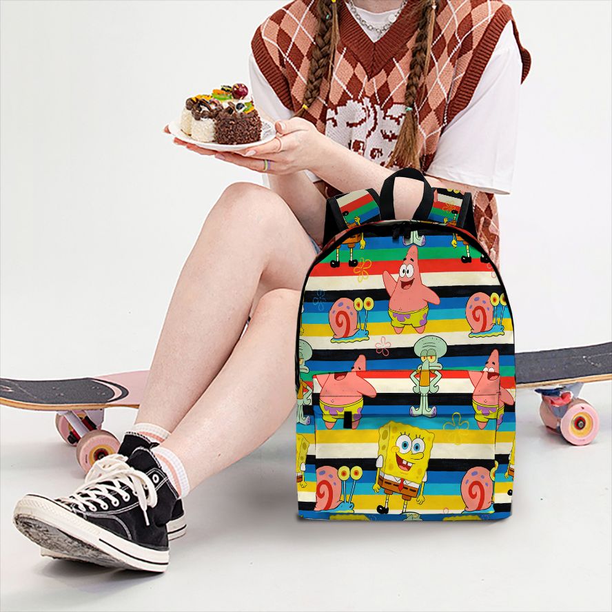 School Backpack Teen - Mochila com estampa listrada do Bob