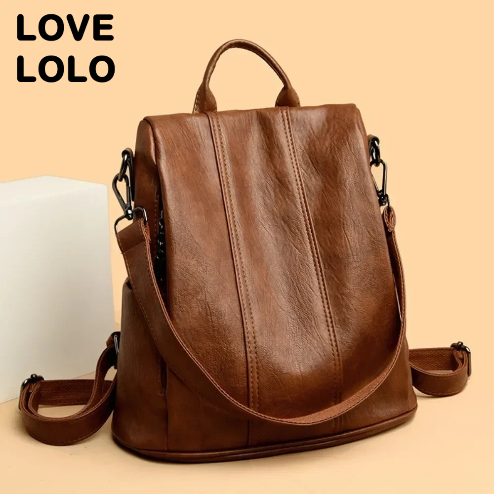 Leather Backpack Vintage - Novo anti-roubo mochila para portátil para
