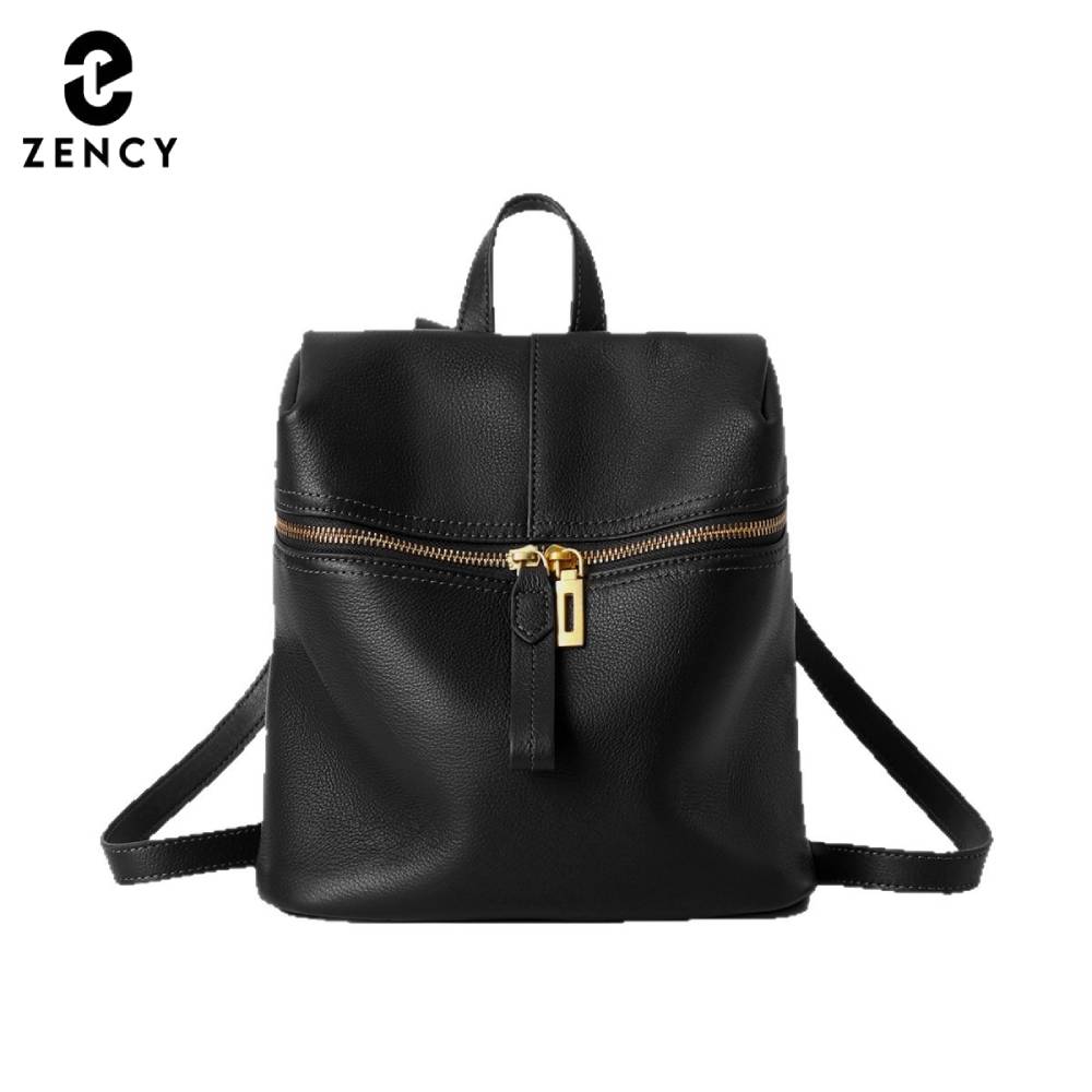 Leather Backpack Vintage - Mochila feminina de couro genuíno Zency,