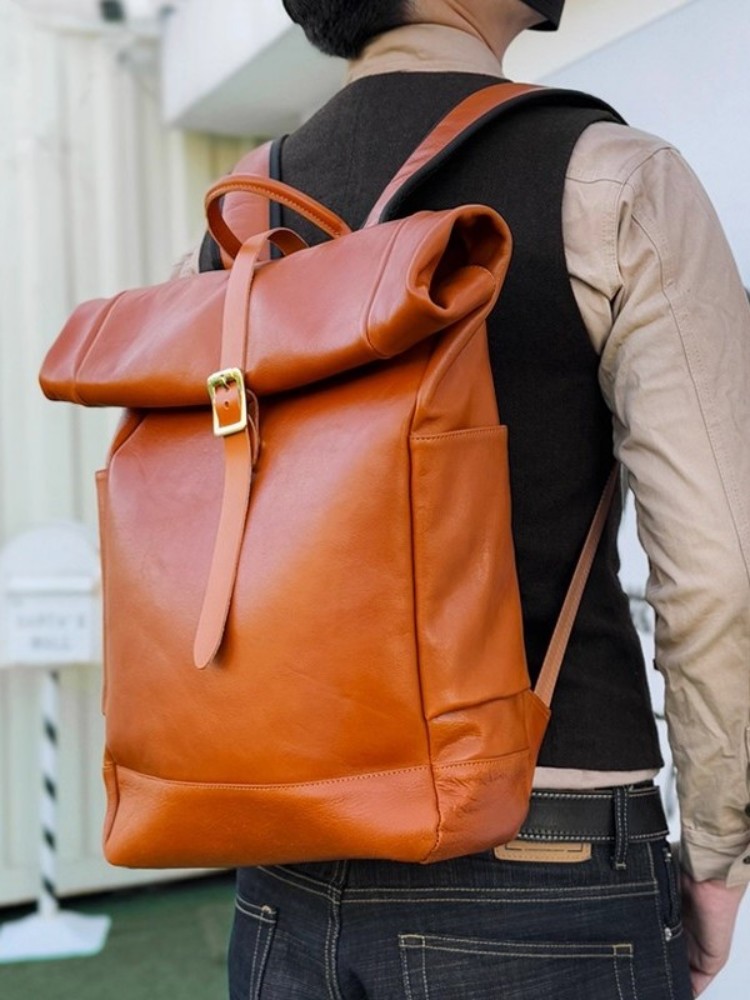 Mochila Masculina de Couro Gen - Leather Backpack Vintage avaliação e preço