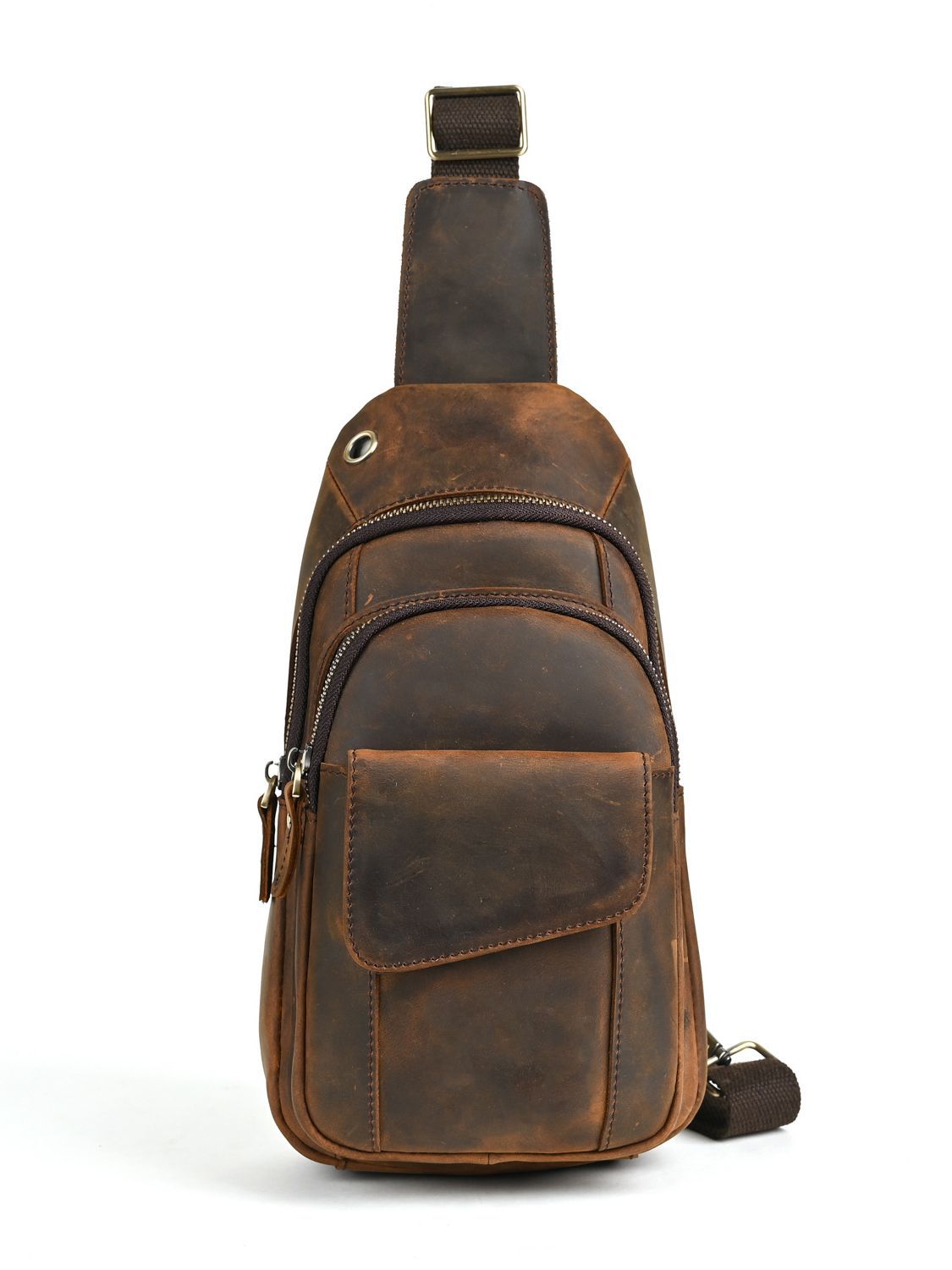 Bolsa de Peito Masculina de Lu - Leather Backpack Vintage avaliação e preço