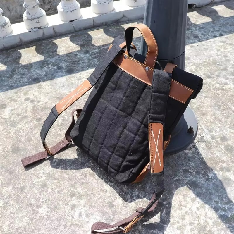 Mochila masculina de lona ence - Leather Backpack Vintage avaliação e preço