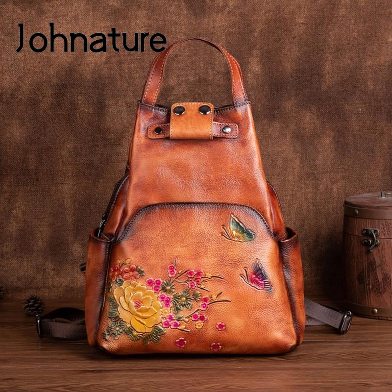 Mochila de Ombro em Couro Genu - Leather Backpack Vintage avaliação e preço