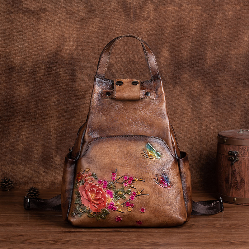 Mochila de Ombro em Couro Genu - Leather Backpack Vintage avaliação e preço