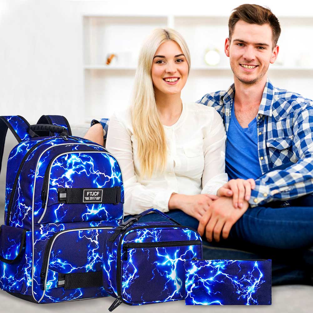 3 pçs relâmpago meninos mochil - School Backpack Teen avaliação e preço