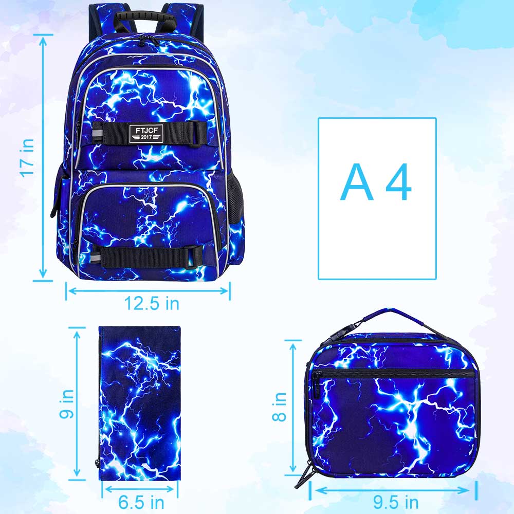 3 pçs relâmpago meninos mochil - School Backpack Teen avaliação e preço