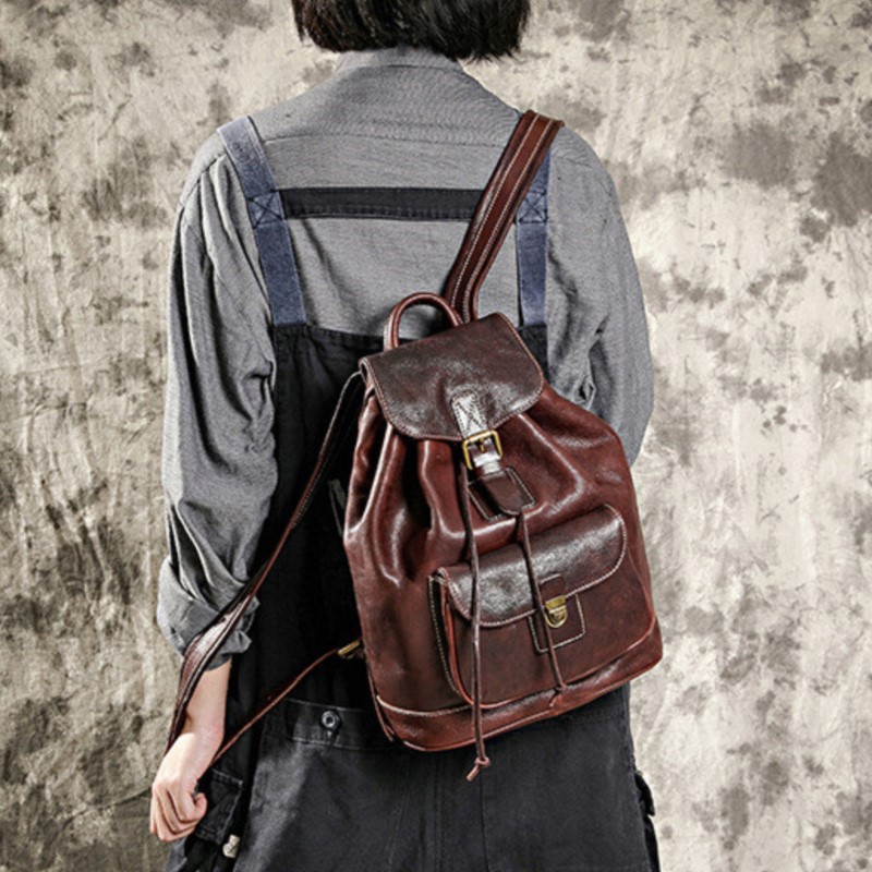 Mochila de Viagem Johnature em - Leather Backpack Vintage avaliação e preço
