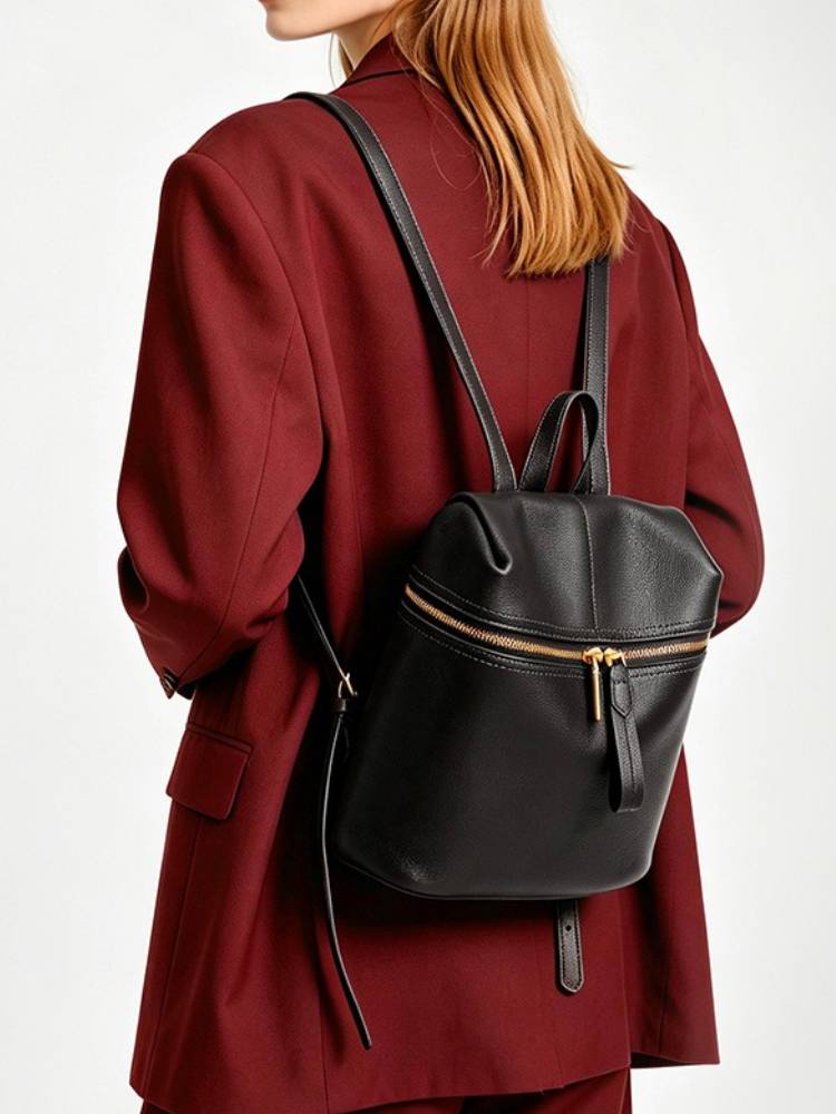 Mochila feminina de couro genu - Leather Backpack Vintage avaliação e preço